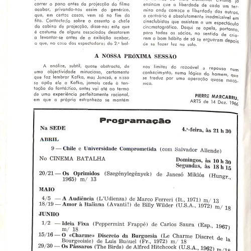 Folleto de mano de la 909.ª Sesión: "Alexandre Newski" (Alexander Nevsky)