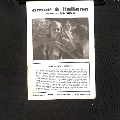 Folleto de mano de la 917.ª Sesión: "Amor à Italiana" (Avanti!)