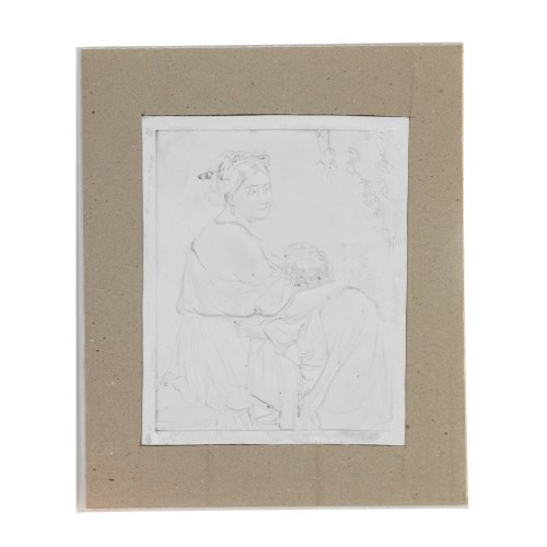 Litofania - mujer con niño