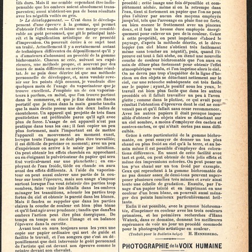 Publicación histórica: Photo-Revue (págs 31-32). Con el artículo Photographie de la voix humaine.