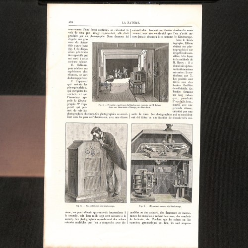 Artículo "Le Kinétoscope d'Edison" en la revista científica La Nature.