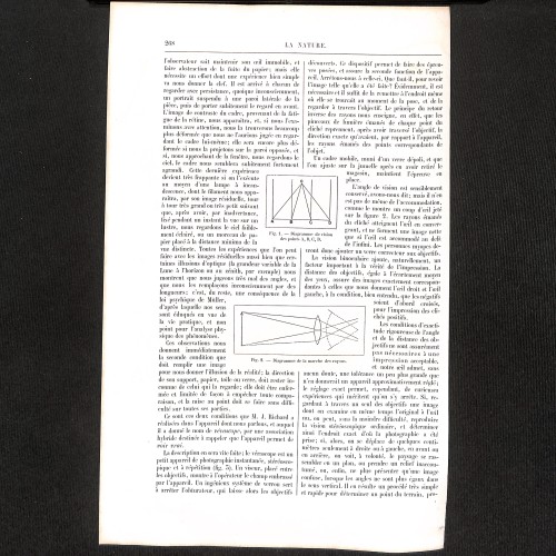 Páginas 267 y 268 de la revista La Nature (Artículo sobre el funcionamiento óptico del Vérascope de Jules Richard y más)
