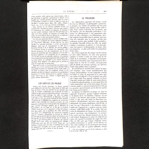 Páginas 267 y 268 de la revista La Nature (Artículo sobre el funcionamiento óptico del Vérascope de Jules Richard y más)