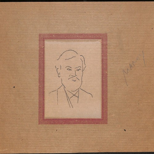 Estampa tipográfica con retrato a línea y texto biográfico de homenaje (anverso y reverso) dedicado a Étienne-Jules Marey.