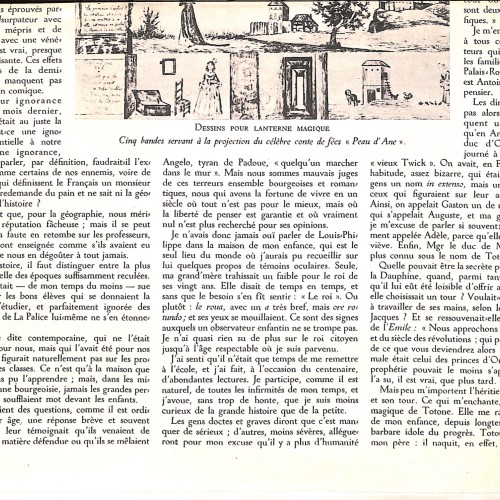 Ensayo historiográfico ilustrado sobre placas teatrales e infantiles para linterna mágica titulado "Les Étrennes de Totone".