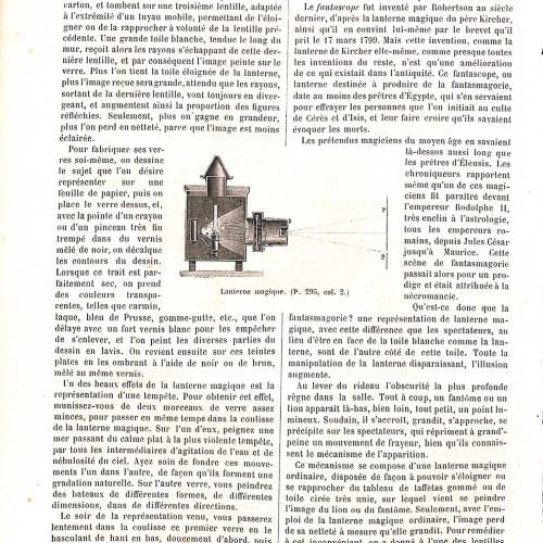 Sección monográfica "Les Lanternes Magiques" (Las linternas mágicas) publicada en la revista Le Journal de la Jeunesse.