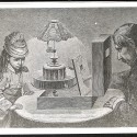 Fotografía histórica que reproduce un grabado técnico