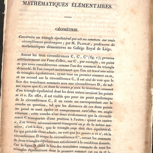 Página científica "Mathématiques Élémentaires - Géométrie" (Problema de Joseph Plateau).