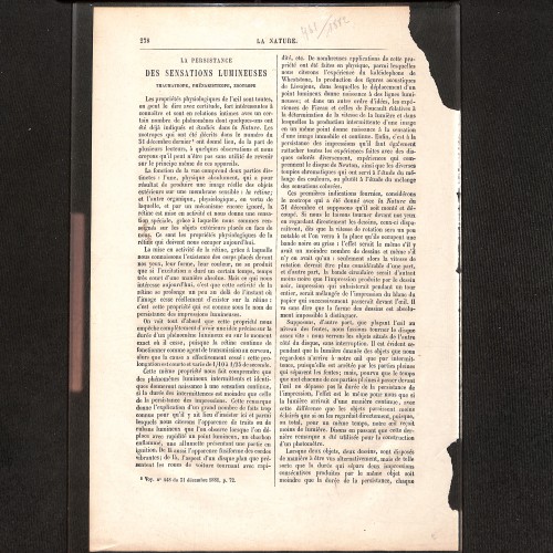 La Nature. Revue des sciences et de leurs applications aux arts et à l'industrie (Páginas consecutivas 277 y 278).
