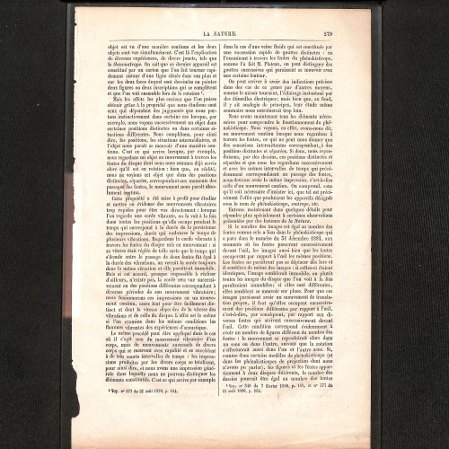 Publicación periódica histórica: Études sur le phénakisticope et les illusions d'optique de la revista La Nature.