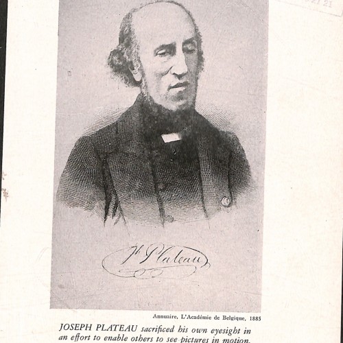 Joseph Plateau: Retrato y esquemas de los orígenes de la imagen en movimiento.oy