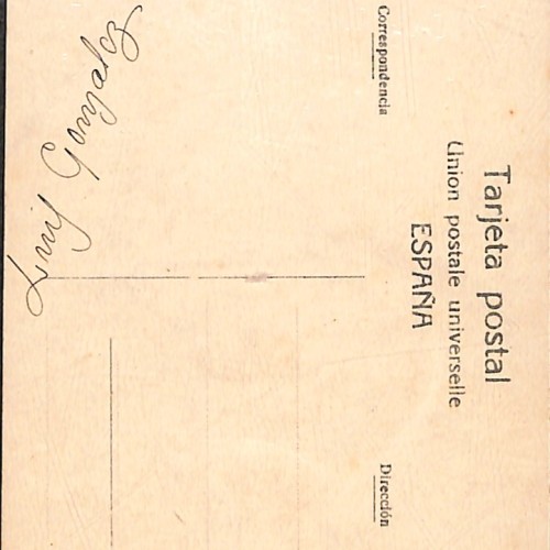 Tarjeta postal con fotografía de Luis González