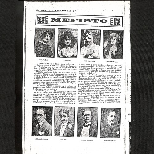Página de revista especializada con reseña y crítica del serial cinematográfico "Mefisto".