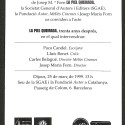 Invitación de reestreno cinematográfico: "La piel quemada" de Josep Mª Forn (Acto conmemorativo "trenta anys després").
