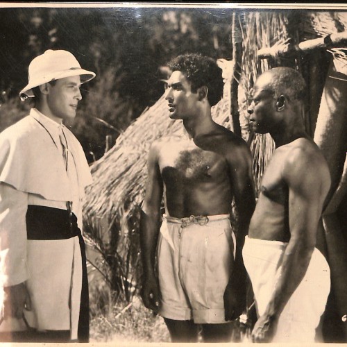 Fotografía original de rodaje: Escena de la película "Misión blanca".