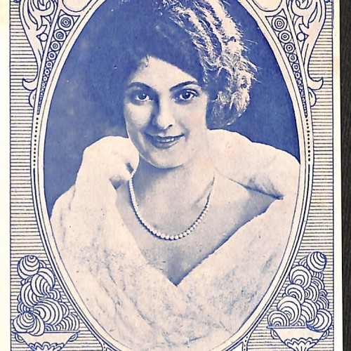 Tarjeta publicitaria coleccionable de la serie "La Novela Íntima Cinematográfica" - "Priscilla Dean".