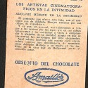 Tarjeta publicitaria Serie A, Núm. 16 - "Los artistas cinematográficos en la intimidad: Adolphe Menjou en la intimidad".