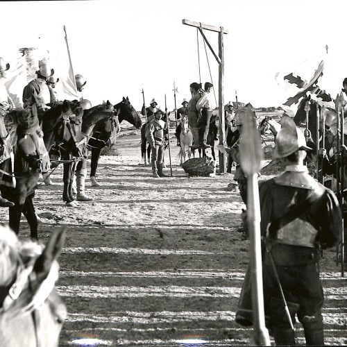 Fotografía fija de rodaje (still) de la película La Araucana.