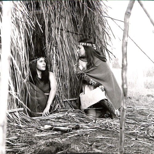 Fotografía fija de rodaje (escena dramática femenina) de La Araucana.