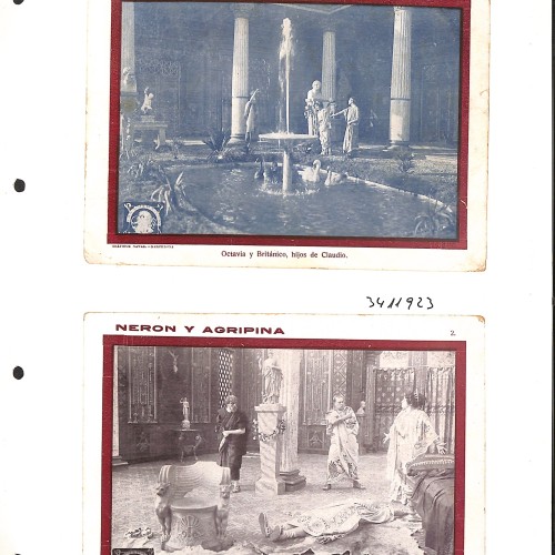 Fotocromos publicitarios / postales de estreno de la película Nerón y Agripina.
