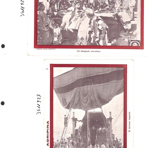 Fotocromos publicitarios / postales de estreno de la película Nerón y Agripina.