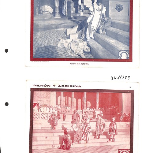 Fotocromos publicitarios / postales de estreno de la película Nerón y Agripina.