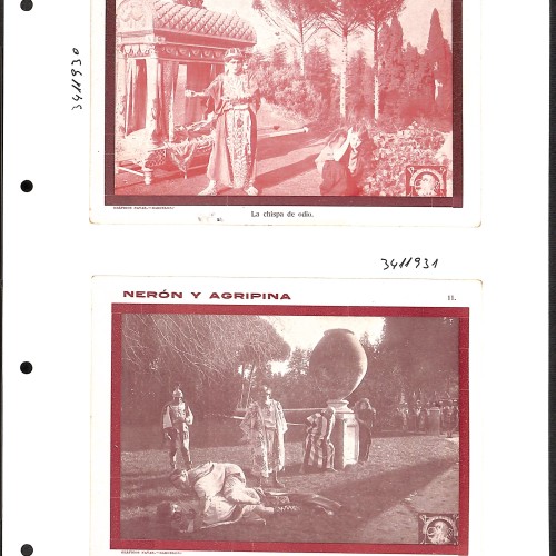 Fotocromos publicitarios / postales de estreno de la película Nerón y Agripina.