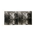 Vista estereoscópica de río con barca, Bois de Vincennes