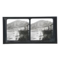 Placa estereoscópica de cristal: Vista de la costa en la Isla de Capri, Italia