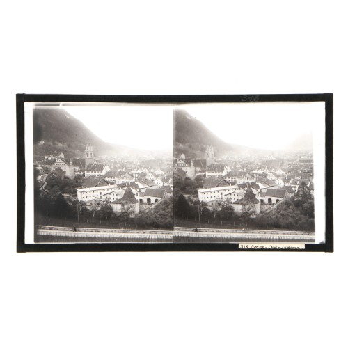 Placa estereoscópica de cristal: Panorama de Coira (Chur), Suiza