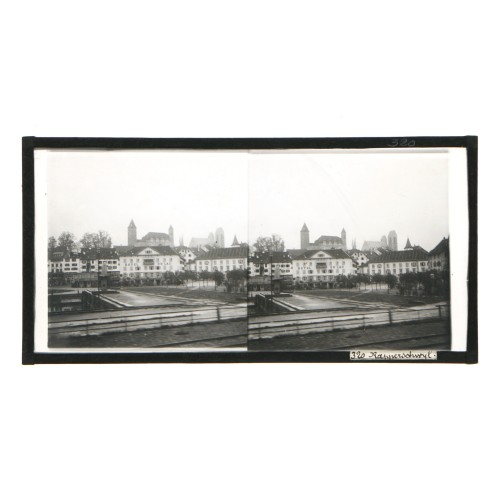 Placa estereoscópica de cristal: Vista de Rapperswil, Suiza