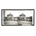 Placa estereoscópica de cristal: Puerta del Convento de Einsiedeln, Suiza