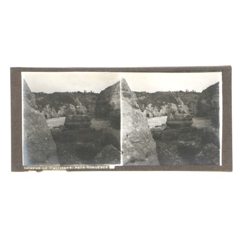 Placa estereoscópica de cristal: Rochers de Vallières, cerca de Burdeos