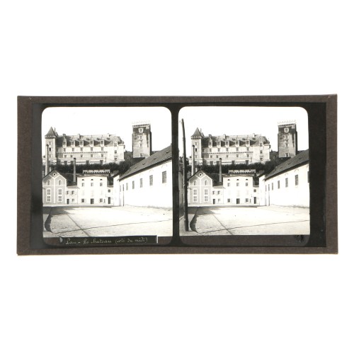 Placa estereoscópica de cristal: Pau, vista del castillo desde el sur