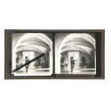 Placa estereoscópica de cristal: Interior del Castillo de Pau