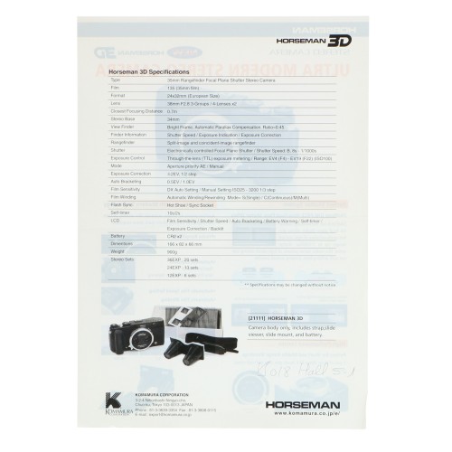 Hoseman brochure Ultra Modern stereo camera Stereo Camera