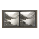 Placa estereoscópica de cristal: Cauterets, Lago de Gaube (Pirineos franceses)