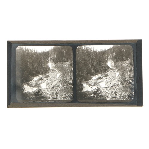 Placa estereoscópica de cristal: Cascada de Bousseau, Cauterets (Francia)