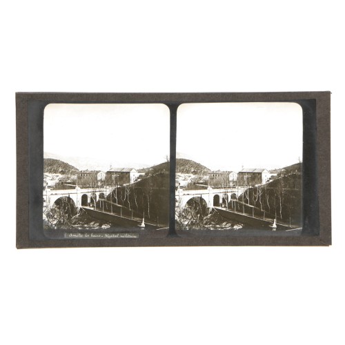 Placa estereoscópica de cristal, vista de Amélie-les-Bains, Hospital Militar