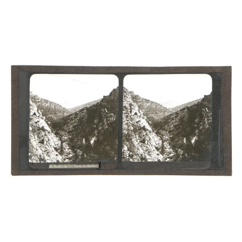 Placa estereoscópica de cristal: Le Perthus y el Fuerte de Bellegarde