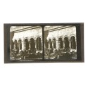 Placa estereoscópica de cristal: Vista del Claustro de Elne, Francia