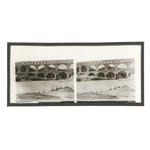 Placa estereoscópica de cristal: Le Pont du Gard (côté Est), Nîmes