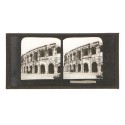 Placa estereoscópica de cristal: Vista exterior de las Arenas de Nimes, Francia
