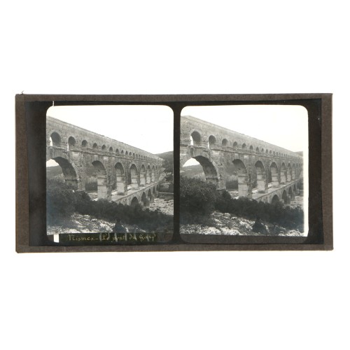 Placa estereoscópica de cristal - Puente del Gard, Nimes (Francia)