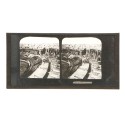 Placa estereoscópica de cristal con vista interior del Anfiteatro de Nimes, Francia
