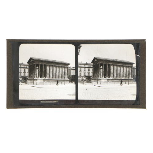 Placa estereoscópica de cristal: La Maison Carrée, Nimes (Francia)