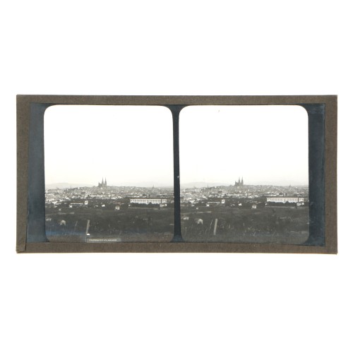 Placa estereoscópica de cristal: Vista panorámica de Clermont-Ferrand, Francia