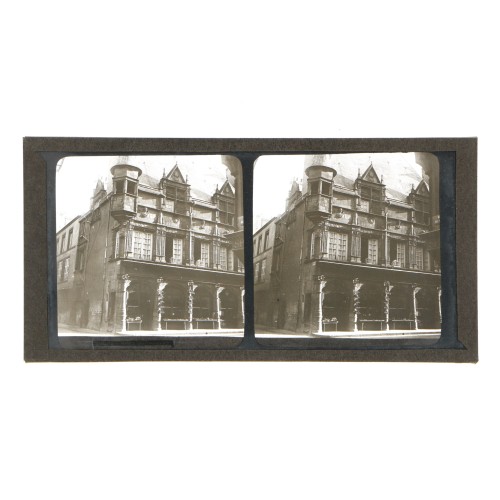 Placa estereoscópica de cristal: Maison des Consuls, Riom (Francia)