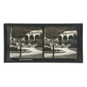 Placa estereoscópica de cristal: Jardines de la Villa Borghese, Roma, Italia
