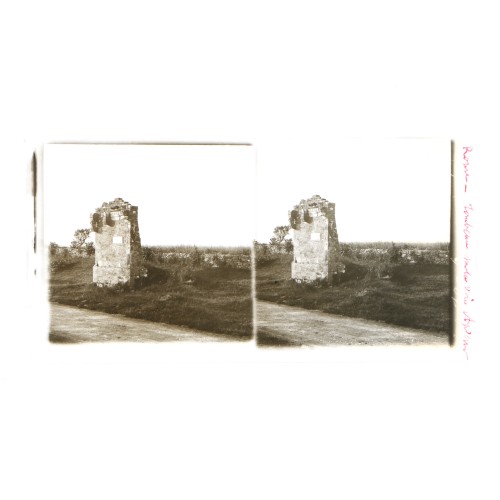 Placa estereoscópica de cristal: Ruinas romanas en la Vía Apia, Italia